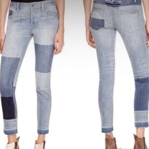 Free people patch work jeans